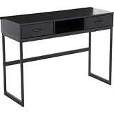 Franklin Console Table in Black Metal & Black Wood